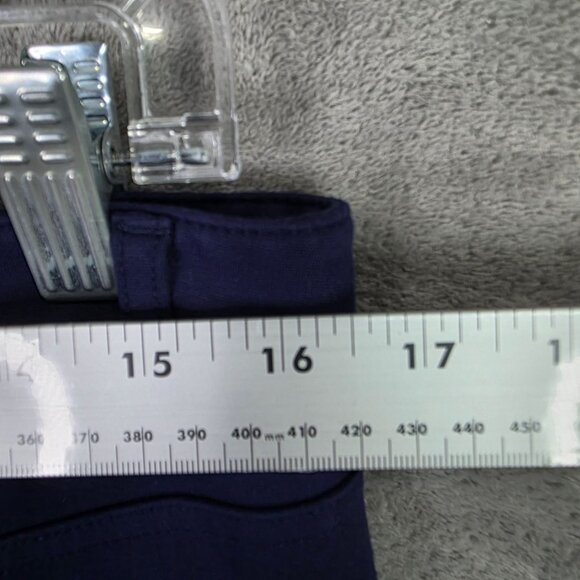 Womens Michael Kors Navy Stretch Pants Viscose Blend Gold Button Slim Fit Size L - Picture 7 of 11